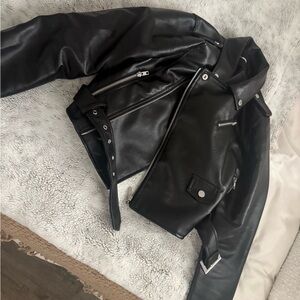 Fashion Nova Sleek Black Leather Jacket